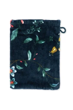 Pip Studio Waschlappen|Waschlappen Set/3 Les Fleurs Dunkel 16x22 cm Blau