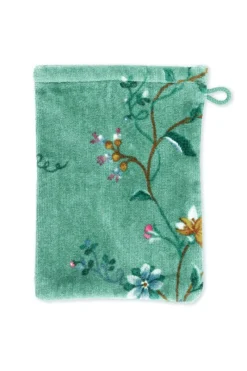 Pip Studio Waschlappen|Waschlappen Set/3 Les Fleurs 16x22 cm Grün