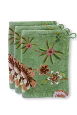 Pip Studio Waschlappen|Waschlappen Set/3 Secret Garden 16X22cm Grün