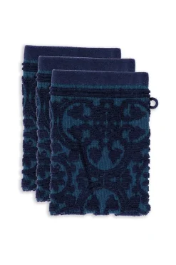 Pip Studio Waschlappen|Waschlappen Set/3 Tile de Pip Dunkel 16x22 cm Blau
