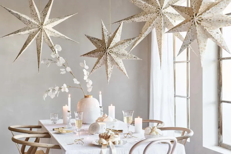 Pip Studio Weihnachten|Weihnachtsstern Weiß 60cm Gold