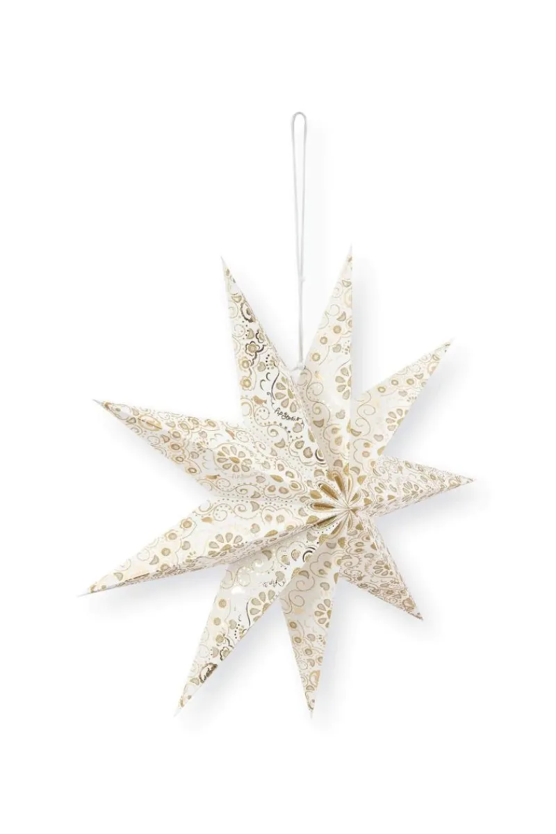 Pip Studio Weihnachten|Weihnachtsstern Weiß 60cm Gold