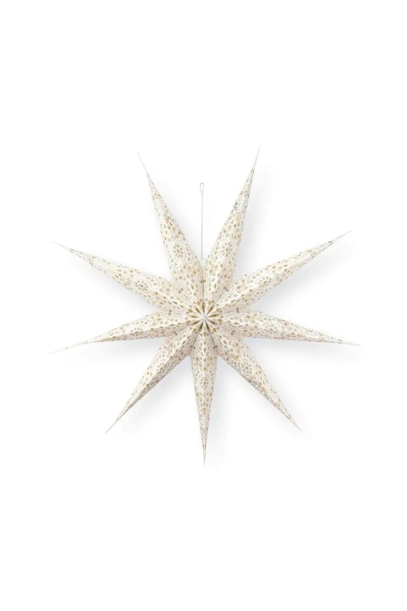 Pip Studio Weihnachten|Weihnachtsstern Weiß 110cm Gold