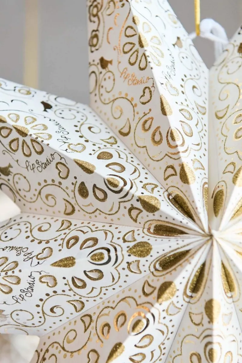 Pip Studio Weihnachten|Weihnachtsstern Weiß 110cm Gold