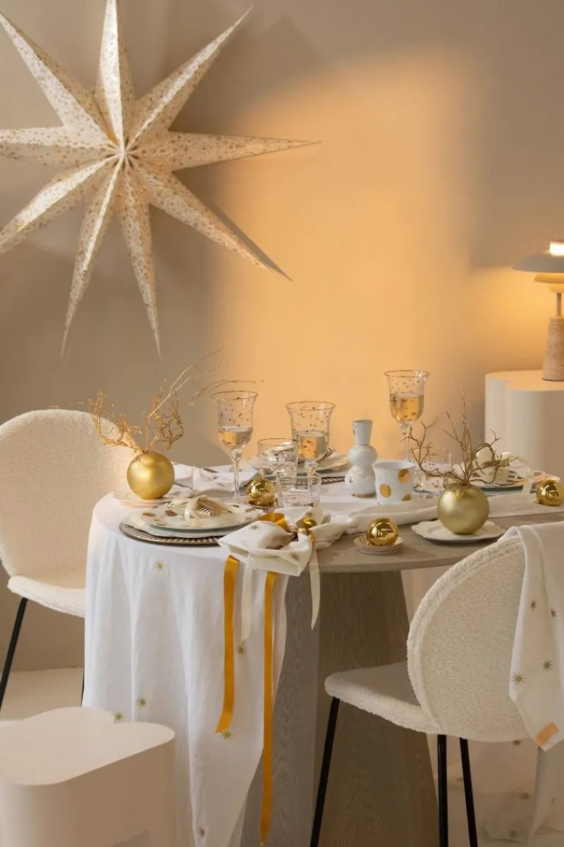 Pip Studio Weihnachten|Weihnachtsstern Weiß 110cm Gold