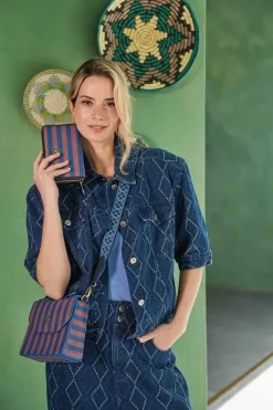 Pip Studio Taschen|Geldbörsen|Willow Geldbörse Streifen Blau