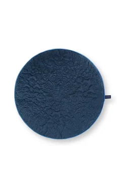 Pip Studio Zierkissen|Bettkissen|Zierkissen Rund Quiltey Days Dunkel Blau