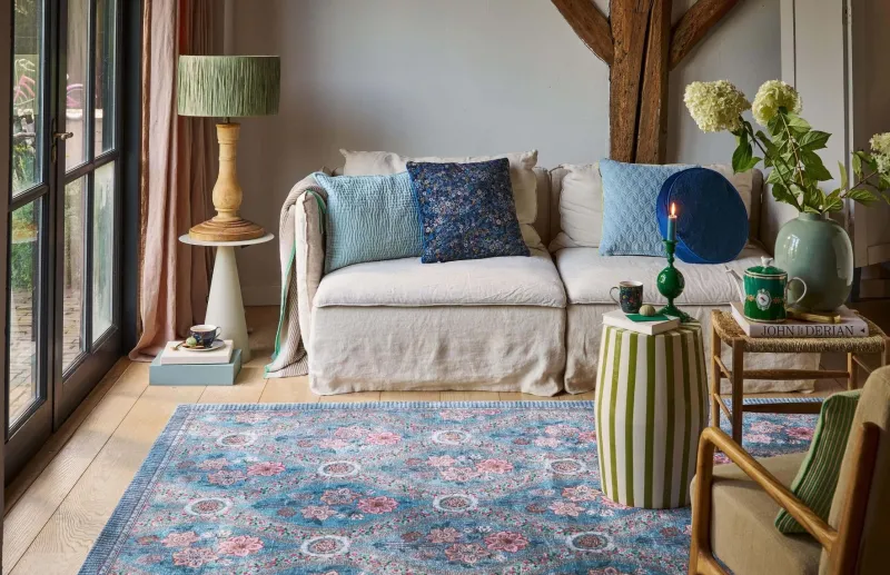 Pip Studio Zierkissen|Bettkissen|Zierkissen Rund Quiltey Days Dunkel Blau