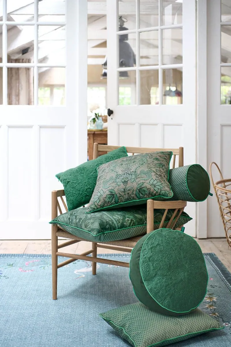 Pip Studio Zierkissen|Bettkissen|Zierkissen Rund Quiltey Days Grün